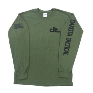 Mens DT Logo OD Green Long Sleeve Shirt